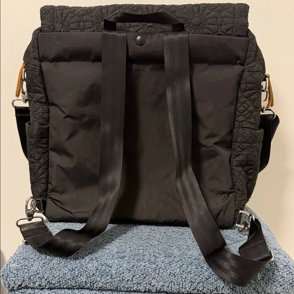 Petunia Pickle Bottom Black Floral Quilted Baby Bag